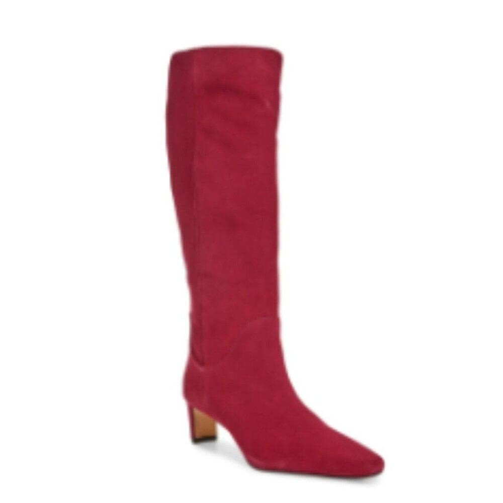 Vince Camuto Avriah Knee High Boot Suede Chianti Burgundy Red 7.5M